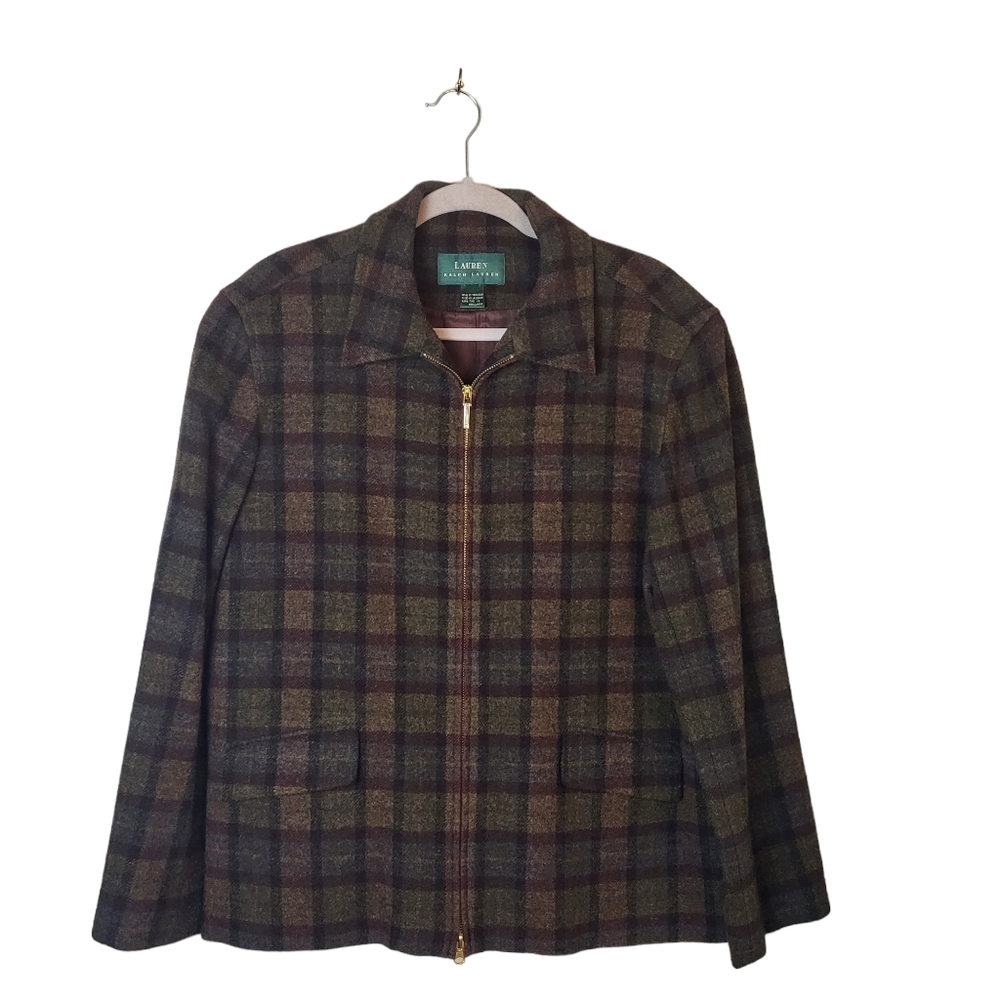 Lauren Ralph Lauren Plaid Jacket - Brown and Green